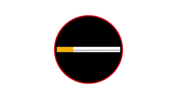 禁止吸烟标志隔离在色键香烟不允许的符号动画 M_160 — 图库视频影像
