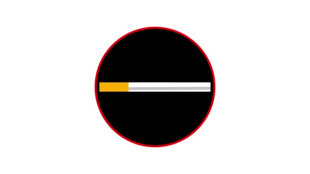 禁止吸烟标志隔离在色键香烟不允许的符号动画 M_161 — 图库视频影像