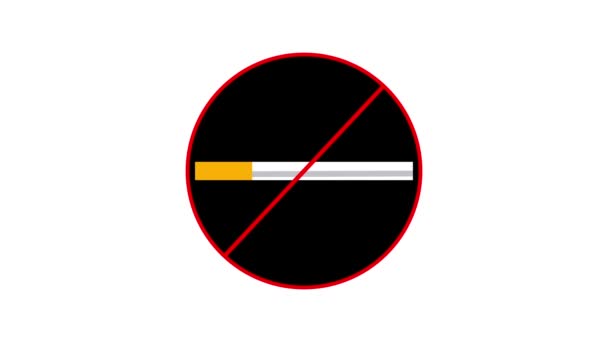Жоден Знак Куріння Ізольований Сигареті Chroma Key Допускається Символ Анімація — стокове відео