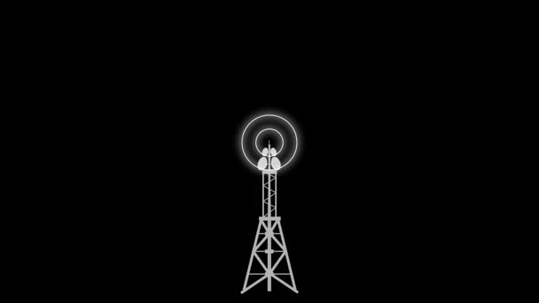 Wieża Komunikacyjna Produkuje Częstotliwość Radiową Dla Ludzkich Fal Radiowych M_171 — Wideo stockowe