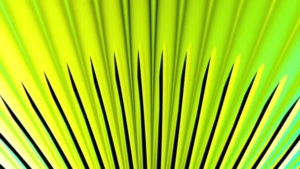 Soyut Yeşil Palmiye Yaprağı Deseni Radyal Gradyan Animasyon Arkaplan Doğa — Stok video
