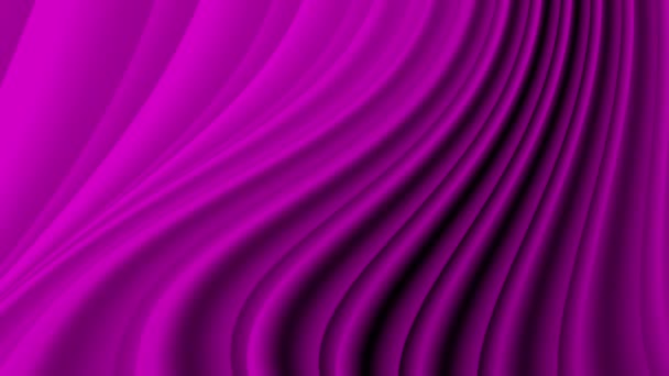 エレガントな壁紙やグラフィックデザインに最適な滑らかなサテン様の生地波でアニメーションされた抽象的な紫色の背景 — ストック動画