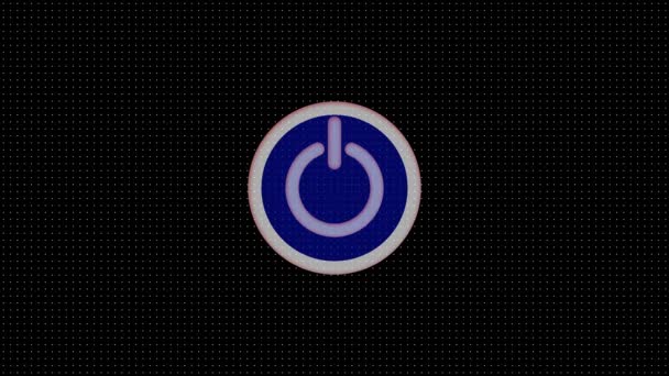 Ikona Energie Zářící Modré Animované Černém Pozadí Symbolizující Start Technologie — Stock video