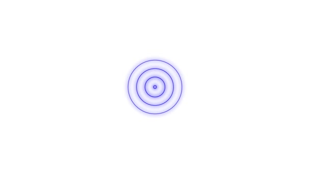 Kreisförmiger Strahlungsimpuls Der Sich Auflöst Wenn Weiße Radiowellen Aussendet M_264 — Stockvideo