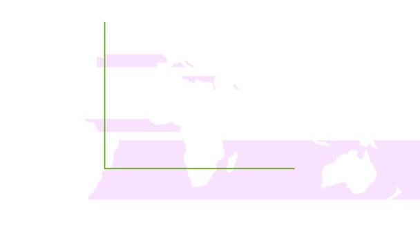 Abstrakcyjny Wykres Wzrostu Finansowego Wznoszącymi Się Barami Animowanymi Różowym Tle — Wideo stockowe