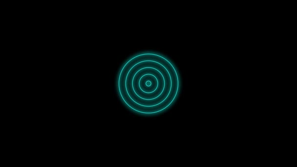 Fond Noir Abstrait Animé Cercles Concentriques Colorés Créant Effet Illusion — Video