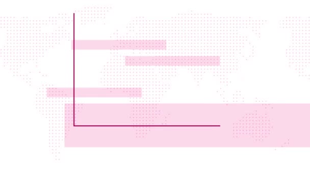 ピンクグラデーションの背景にアニメーションされたアセンディングバーを備えた抽象的な財務成長チャート — ストック動画
