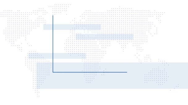 ホワイトグラデーションの背景にアニメーションされた上昇バーを備えた抽象的な財務成長チャート — ストック動画