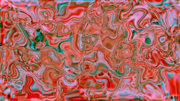 Abstrakte Wellige Textur Mit Roten Und Türkisfarbenen Tönen Geeignet Für — Stockvideo