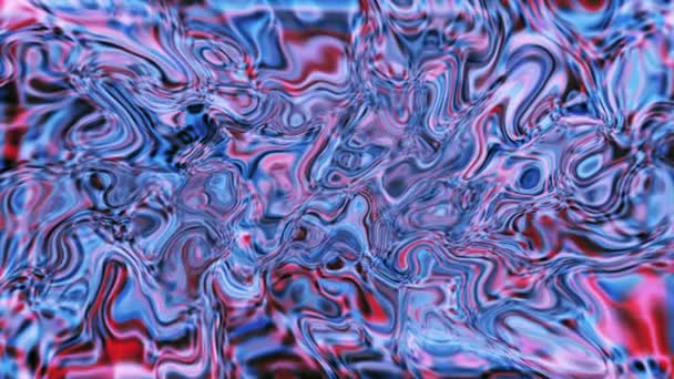Абстрактный Жидкий Рисунок Синими Красными Оттенками Создающий Яркий Волнистый Цифровой — стоковое видео