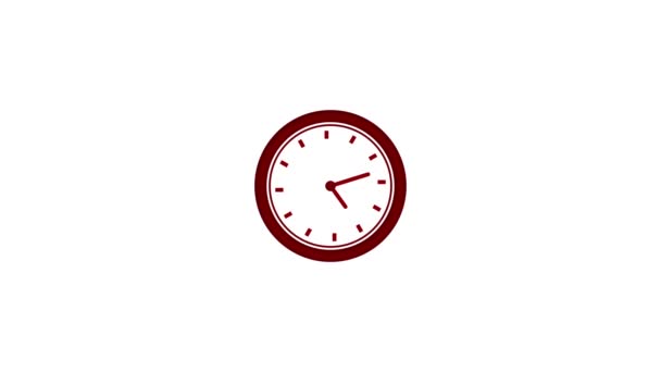 水彩画圈12小时倒计时模拟时钟动画白色背景 M_353 — 图库视频影像