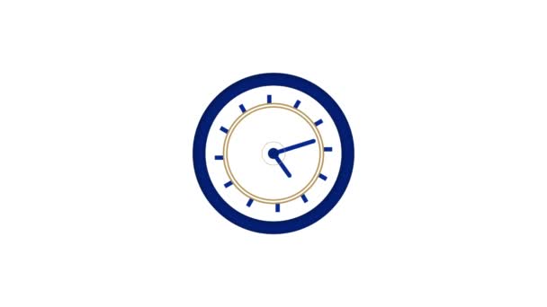 Aqua Χρώμα Κύκλο Ώρες Καταμέτρηση Αναλογικό Ρολόι Κινούμενα Λευκό Φόντο — Αρχείο Βίντεο