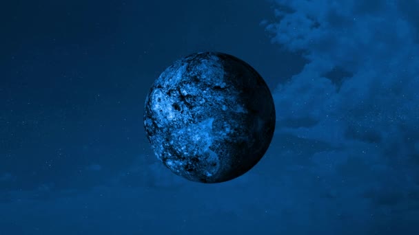 Science Fiction Mysteriösen Riesigen Außerirdischen Planeten Weltraumszene Planeten Animation M_407 — Stockvideo