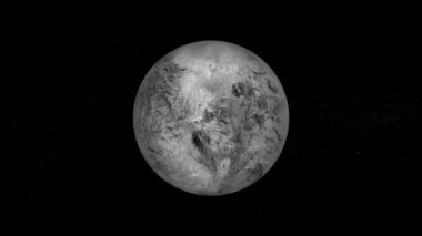 Kurgusal eris güneş yıldızlarla birlikte karanlık arka planda doğar. Eris Gezegeni 'nin ön görüntüsü. m_493