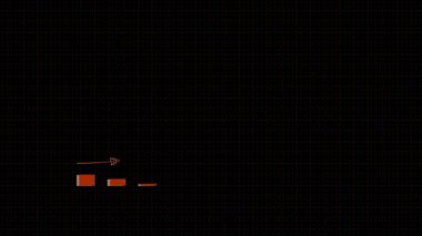 Siyah arkaplanda yükseklik değiştiren renkli hareketli kolonlar. Parıltı hareketi. m_507