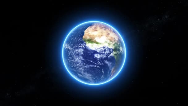 Bela Vista Planeta Terra Espaço Atemporal Estrelas M_472 — Vídeo de Stock