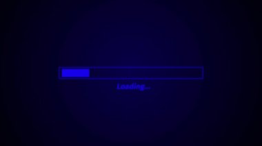 Renkli bir arkaplanda mavi renk yükleme çubuğu simgesi canlandırıldı.