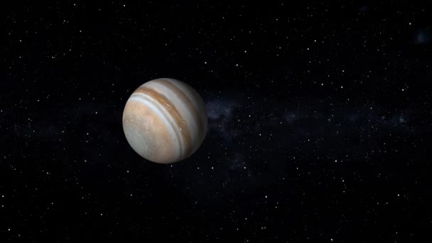 Een Sereen Beeld Van Een Planeet Die Jupiter Lijkt Tegen — Stockvideo