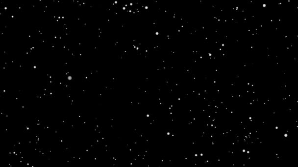 暗い背景にアニメーションされた散らばった双子の輝く星を持つ天体の背景 — ストック動画
