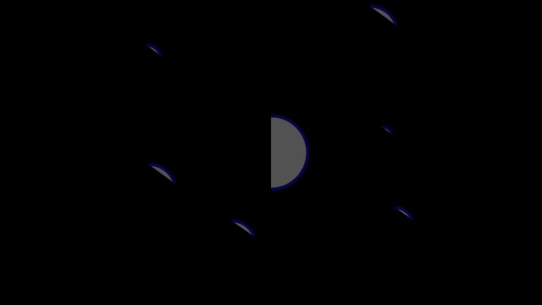 Abstraktes Bild Weißer Kreisformen Animiert Auf Schwarzem Hintergrund — Stockvideo
