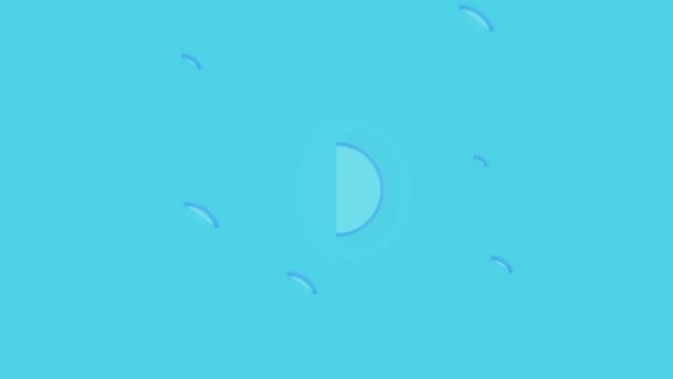 Abstraktní Modré Pozadí Animované Různými Bílými Kruhy Půlkruhy Vytváří Minimalistický — Stock video