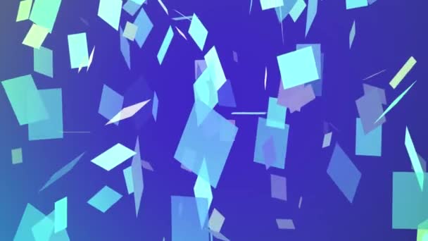 Abstrakter Hintergrund Mit Schwebenden Blauen Geometrischen Formen Animiert Auf Einem — Stockvideo