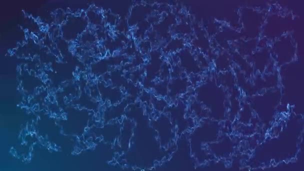 暗い背景にアニメーションされた抽象ブルーネオンライトパターン — ストック動画