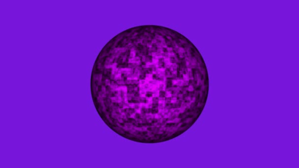 Esfera Roxa Abstrata Com Superfície Texturizada Animada Fundo Violeta — Vídeo de Stock