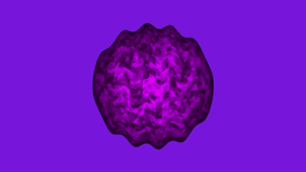 Esfera Roxa Abstrata Com Superfície Texturizada Animada Fundo Violeta — Vídeo de Stock