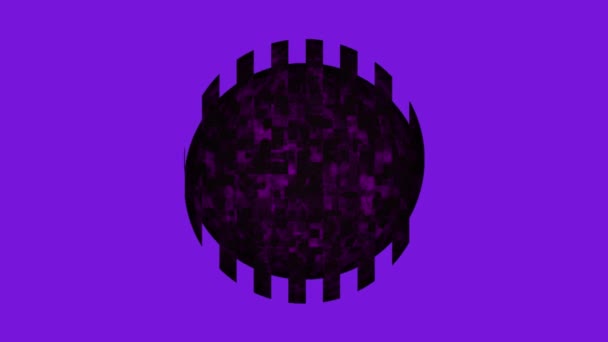 Abstrakte Lila Kugel Mit Strukturierter Oberfläche Animiert Auf Violettem Hintergrund — Stockvideo