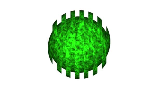 Abstraktní Zelená Pixelovaná Koule Animovaná Bílém Pozadí Digitální Koncept Vykreslování — Stock video