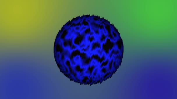Esfera Esponjosa Azul Animado Abstrato Com Fundo Gradiente Suave — Vídeo de Stock