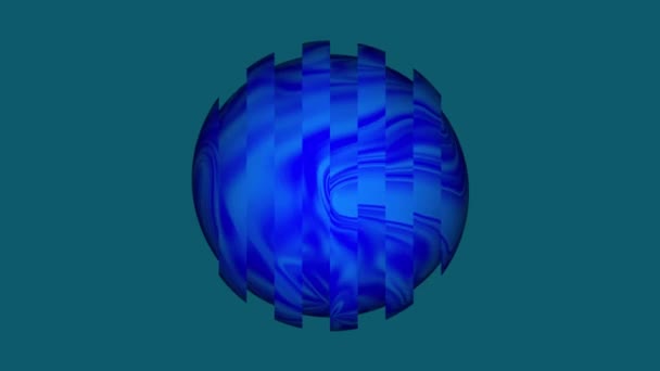 Marmură Albastră Abstractă Modele Rotative Animate Fundal Teal — Videoclip de stoc
