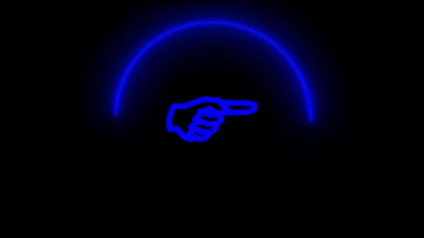 Koyu Bir Arkaplanda Parlayan Mavi Mor Işıkları Gösteren Bir Elin — Stok video