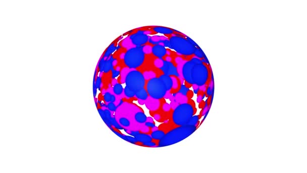 Abstract Colorful Patterned Sphere Shadow Animated White Background — Stock Video