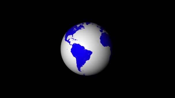 Kuzey Amerika Odaklı Dünya Gezegeni Kara Arka Planda Izole Edilmiş — Stok video
