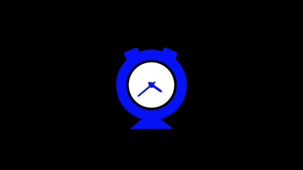 Μπλε Και Άσπρο Χρώμα Ψηφιακό Ξυπνητήρι Μαύρο Χρώμα Φόντο Κίνησης — Αρχείο Βίντεο