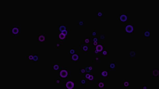 Abstract Background Purple Circles Various Sizes Animated Dark Backdrop — Stock Video
