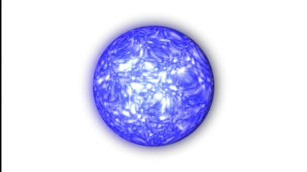 Esfera Azul Brillante Abstracta Con Patrones Intrincados Animados Sobre Fondo — Vídeos de Stock