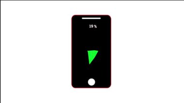 Animation background Smart phone charging battery icon animated on white background.