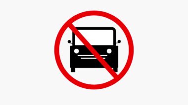 Animation background No Parking caution Sign board graphics on white color background.