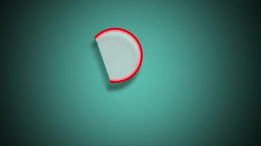 Animated magnifying glass isolated on green color motion background.