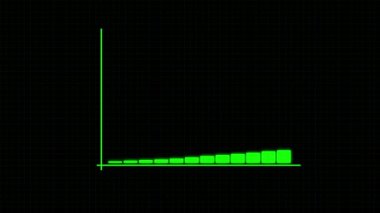 Canlandırılmış iş büyümesi ve başarı, ışıltılı ve yükselen ok hareketli grafikler.