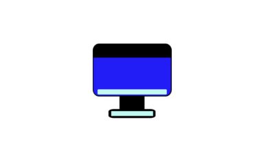 Ekranda hedef sembolü olan bilgisayar monitörü beyaz arkaplanda canlandırıldı.