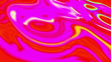 Neon pembe ve sarı tonlarda hareketli soyut sıvı desen, arka plan veya psikedelik tasarımlar için uygundur..