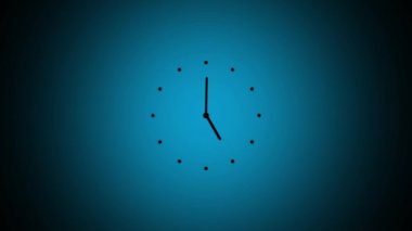 Mavi arkaplanda minimalist saat simgesi canlandırıldı.