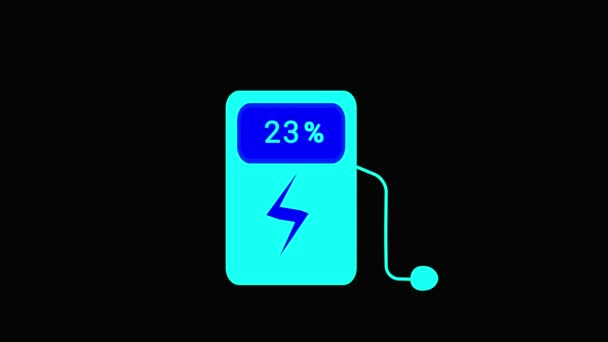 Digital Technology Animated Battery Charging System Motion Graphics — Stockvideo