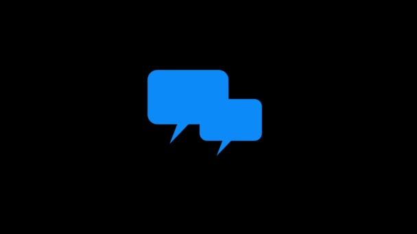 Animated Bubble Chat Icon Notification Black Background Motion Graphics — Vídeo de Stock