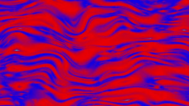 Rote Und Blaue Farbe Welle Flüssigkeit Glühend Isoliert Illustration Hintergrund — Stockvideo