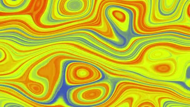 グローネオン抽象的なカラフルな波の液体輝くスパイラルアニメーションの背景 — ストック動画